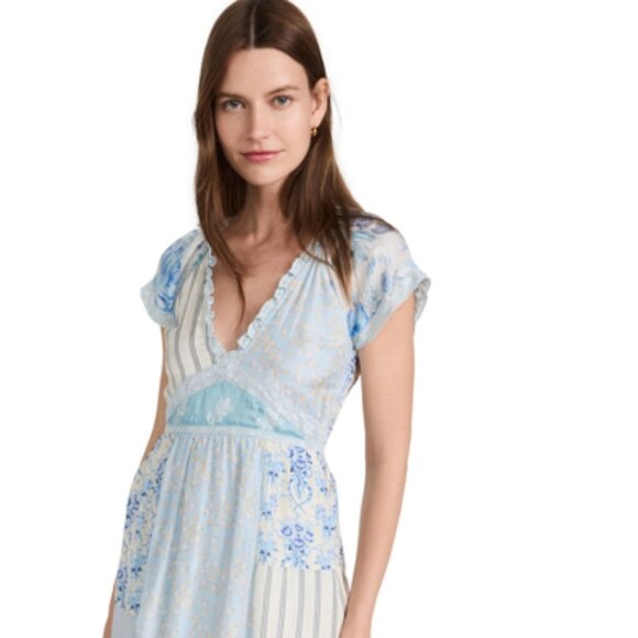 LOVESHACKFANCY Tula Dress in Ocean Spray Mist Print Mix NWT - Picture 1 of 3